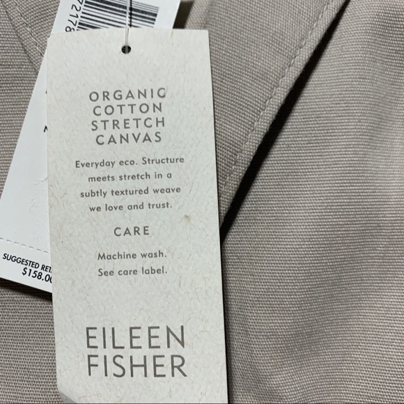 Eileen Fisher Organic Cotton Notch Collar Muslin Jacket 3/4 sleeve XS - Picture 4 of 12
